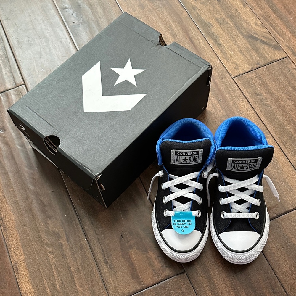 Converse Kids' Black and Blue Sneakers